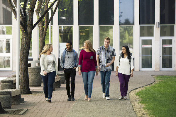 A group of students walking