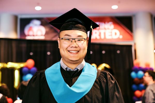 student in a graduation gown