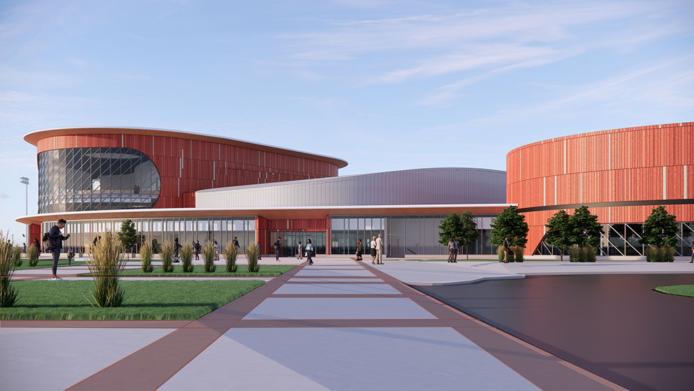 Rendering of the exterior design concept for the new Taylor Family Campus Centre