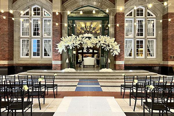 A wedding setup at Heritage Hall