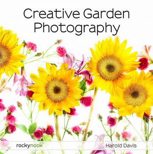 Book cover for creative garden photography with colourful photograph of flowers on the front.