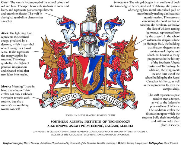 SAIT's Coat of Arms created on August 20, 2009.