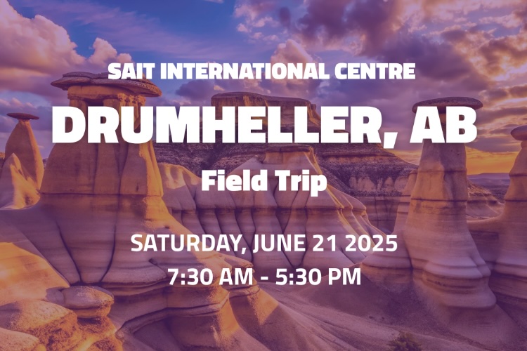 Banner advertising Drumheller Trip