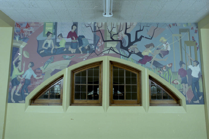 Mural titled School yard.