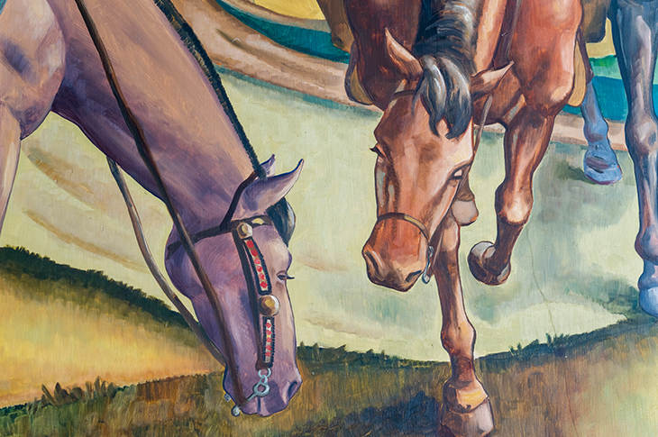 Close up of horses on mural.