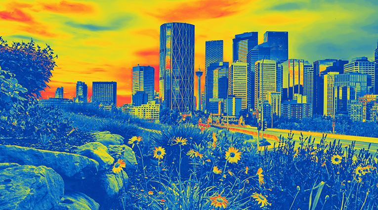 heat map image of Calgary city skyline