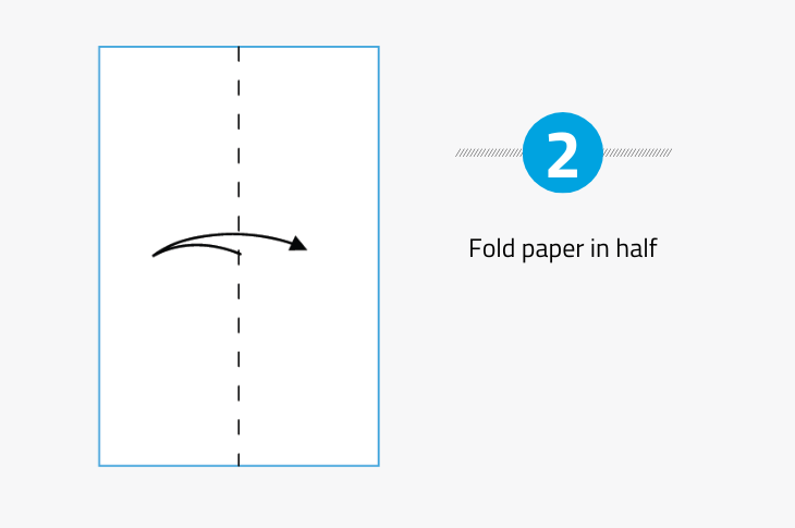 Fold paper in half lengthwise