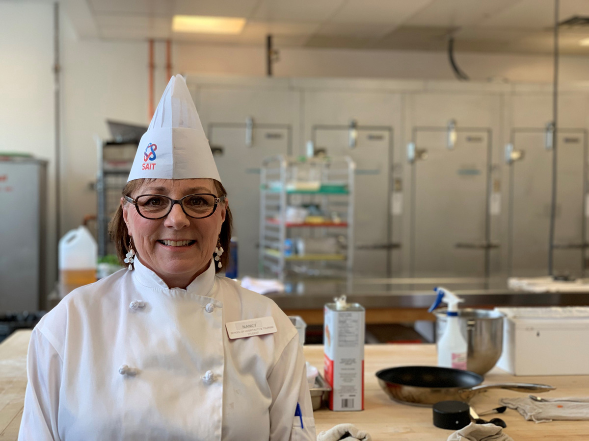 Second-year culinary student Nancy Bezaire.