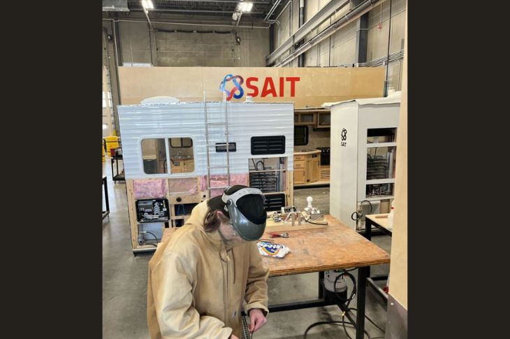 An RV apprentice is seen at the Point Trotter Campus