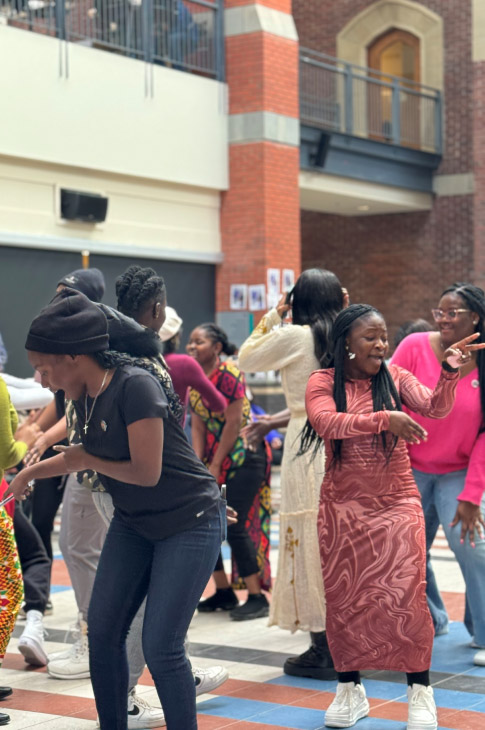 Students dance and celebrate at Black History Month Fest 2024.